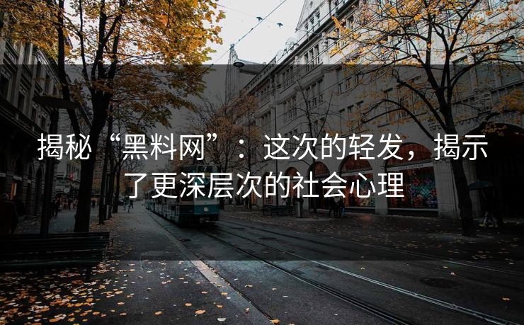 揭秘“黑料网”：这次的轻发，揭示了更深层次的社会心理