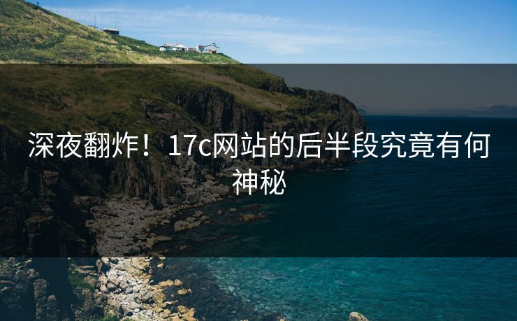 深夜翻炸！17c网站的后半段究竟有何神秘