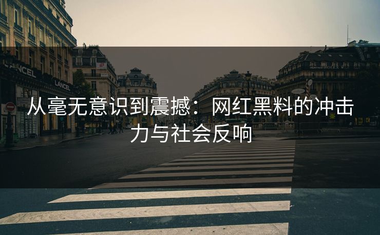 从毫无意识到震撼：网红黑料的冲击力与社会反响